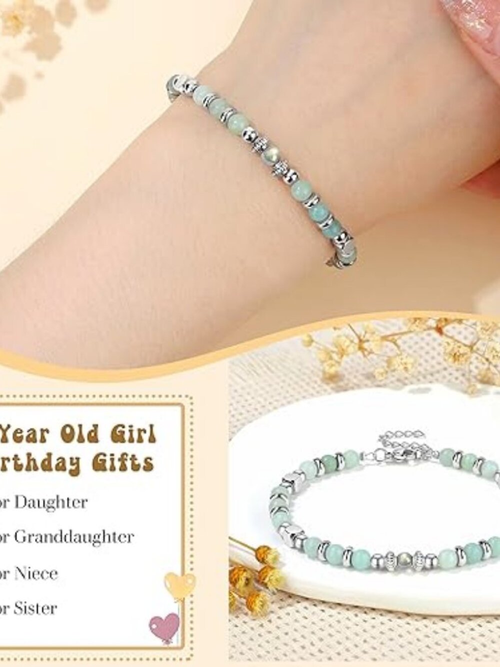 7 Year Old Sweet Birthday Gifts, Birthday Gift For 7 Year Old, Amazonite - Picture 10 of 10